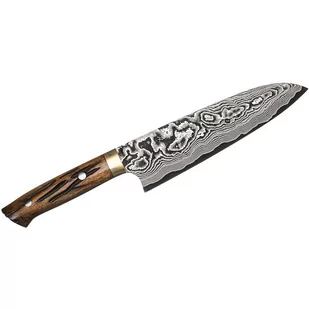 Takeshi Saji YBB Ręcznie kuty nóż Santoku 18cm VG-10 kod: HK-H-V10D-SA-180YBB - Noże kuchenne - miniaturka - grafika 1