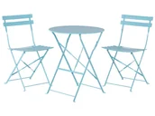 Meble ogrodowe - Beliani Zestaw mebli balkonowych metalowy niebieski FIORI 32654 - miniaturka - grafika 1