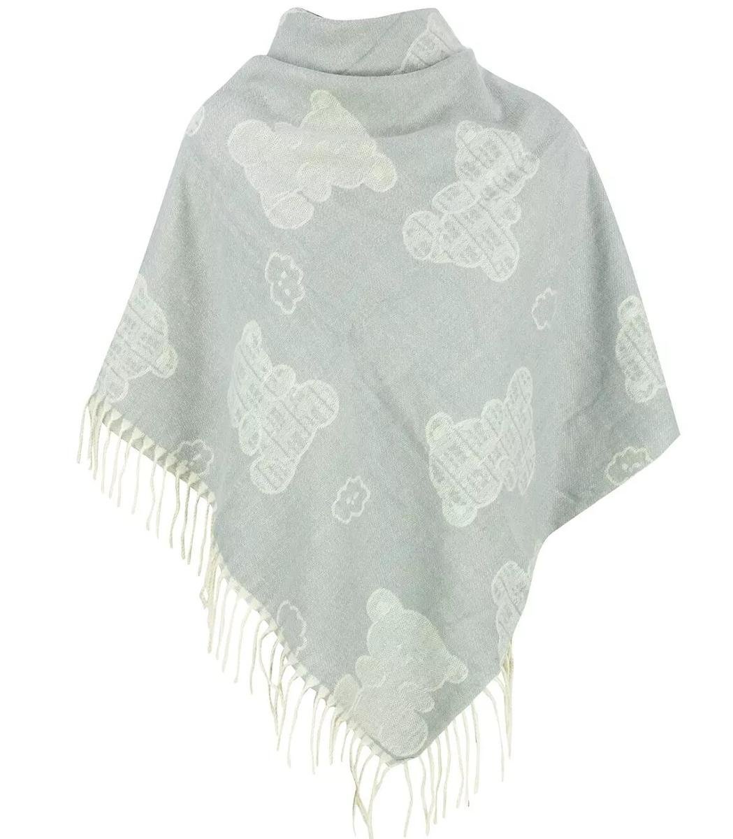 Ciepły szal szalik misie kwadratowa chusta