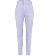 Spodnie damskie - Wygodne elastyczne spodnie JEANSY SKINNY FIT kolorowe Eleganckie ROSE-34 - miniaturka - grafika 1