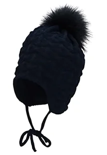 Sterntaler Dziewczęca czapka z pomponem struktura czapka, granatowa, 49 - Czapki damskie - miniaturka - grafika 1