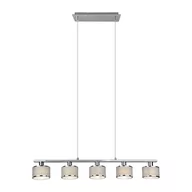 Lampy sufitowe - Beżowa/srebrna lampa wisząca z tekstylnym kloszem Kaprun – Trio - miniaturka - grafika 1