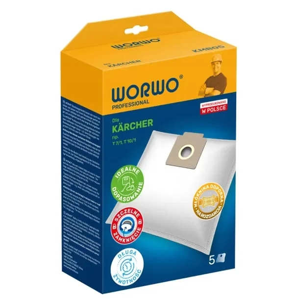 Worki Do Odkurzacza Karcher 5 Sztuk Trwałe Wysokiej Jakosci Zamiennik KMB05