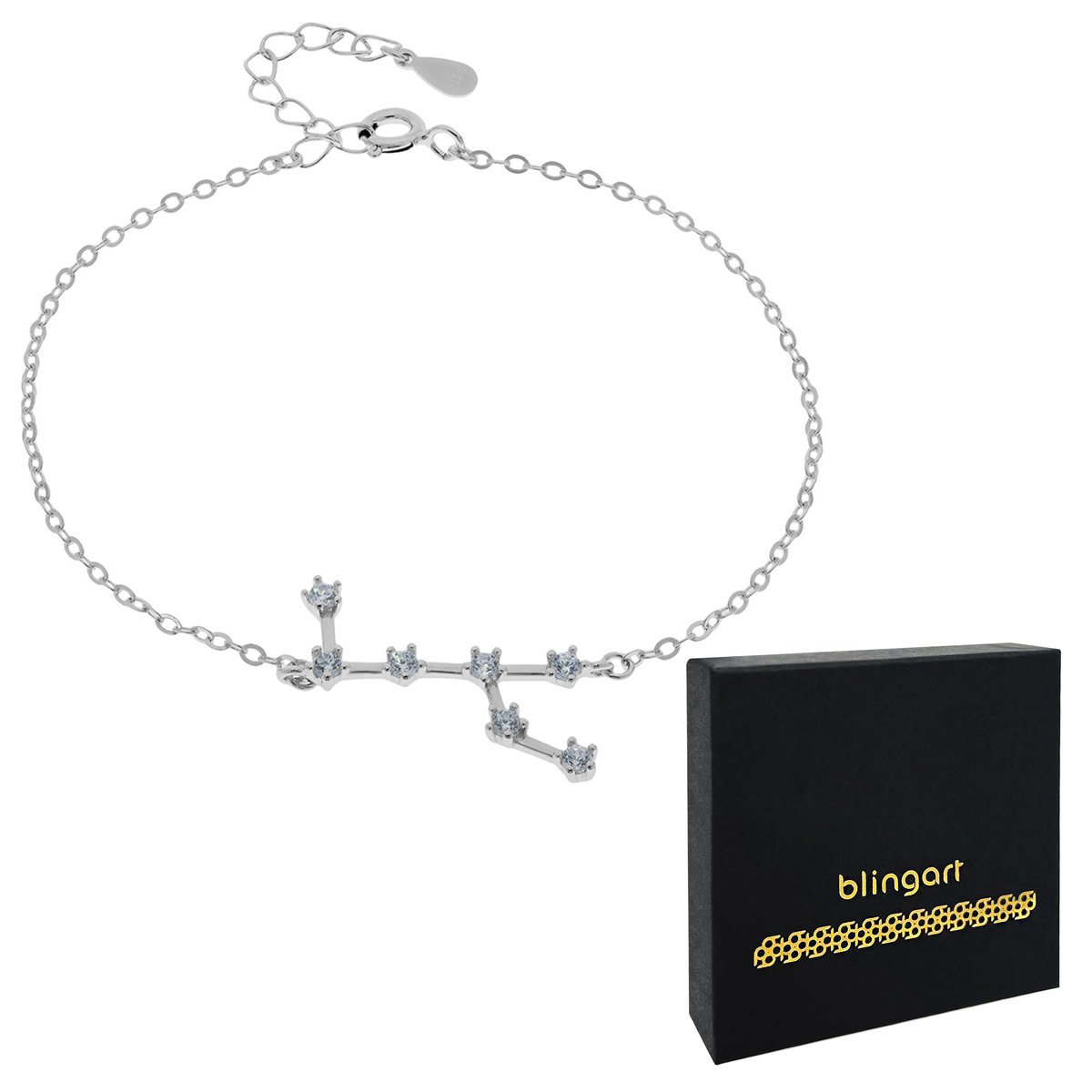 Bransoletka srebrna damska znak zodiaku PANNA