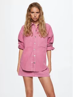 Koszule damskie - Mango Koszula Pana 37088253 Różowy Oversize - grafika 1
