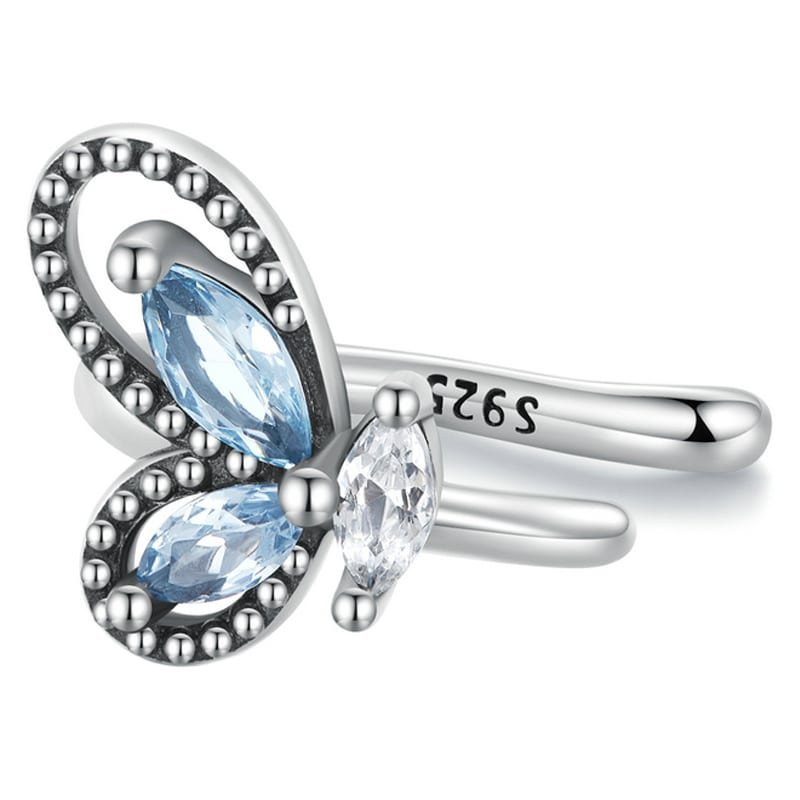 Kolczyk Nausznica Motyl Srebro 925