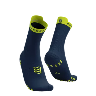 COMPRESSPORT Skarpetki do biegania wysokie ProRacing Socks V4 blues/green sheen - Skarpetki sportowe męskie - miniaturka - grafika 1