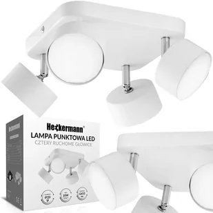 Zestaw Lampa punktowa LED Heckermann 8795318A Czarna 4x głowica + 4x Żarówka LED Heckermann GX53 7W Neutral - Lampy sufitowe - miniaturka - grafika 3