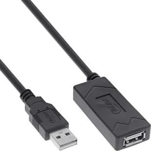 InLine® USB 2.0 Aktiv-Verlängerung, USB-A Stecker/Buchse, 5m - Kable USB - miniaturka - grafika 1