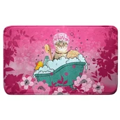 Dywaniki łazienkowe - Różowy dywanik łazienkowy 45x75 cm Chatibulle – douceur d'intérieur - miniaturka - grafika 1