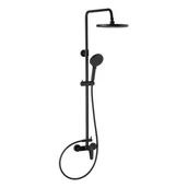 Zestawy prysznicowe - Zestaw prysznicowy natynkowy KFA ARMATURA Otava 5556-910-81 Czarny - miniaturka - grafika 1