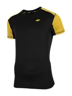 Koszulki sportowe męskie - 4F T-shirt funkcyjny w kolorze czarno-żółtym - miniaturka - grafika 1