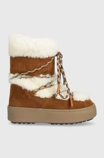 Buty dla dziewczynek - Moon Boot śniegowce dziecięce 34300800 MB JTRACK SHEARLING kolor beżowy - grafika 1