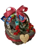 Zestawy upominkowe - Poczta Upominkowa, kosz prezentowy Szaraczek z czekoladą - miniaturka - grafika 1