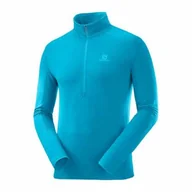 Bluzy sportowe męskie - Salomon Bluza Outline HZ Mallard Blue C15950 - miniaturka - grafika 1