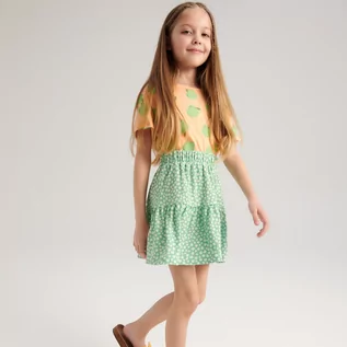 Sukienki i spódniczki dla dziewczynek - Reserved Spódnica mini w kwiaty - Zielony - grafika 1