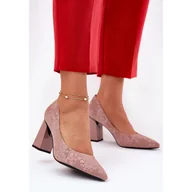 Czółenka - Eleganckie Czółenka Na Słupku W Różowe Vinceza 62223 Różowe - miniaturka - grafika 1