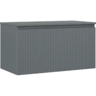 Szafki łazienkowe - Mexen Rivel szafka łazienkowa podumywalkowa 90 cm z blatem, 1 szuflada, ryflowana , grafit mat - 91A20-09047-1-BFC66 - miniaturka - grafika 1