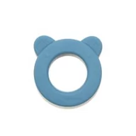 Gryzaki dla dzieci - Petite&Mars Silikonowy gryzak grzechotka miś blue - miniaturka - grafika 1