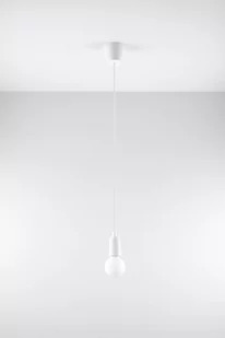 Sollux Lighting Lampa wisząca DIEGO 1 biała NICKEL - Lampy sufitowe - miniaturka - grafika 1