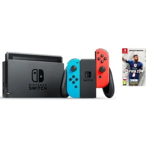 NINTENDO Switch + Kontroler Switch Czerwono-niebieski + FIFA 23 - Konsole Nintendo - miniaturka - grafika 1