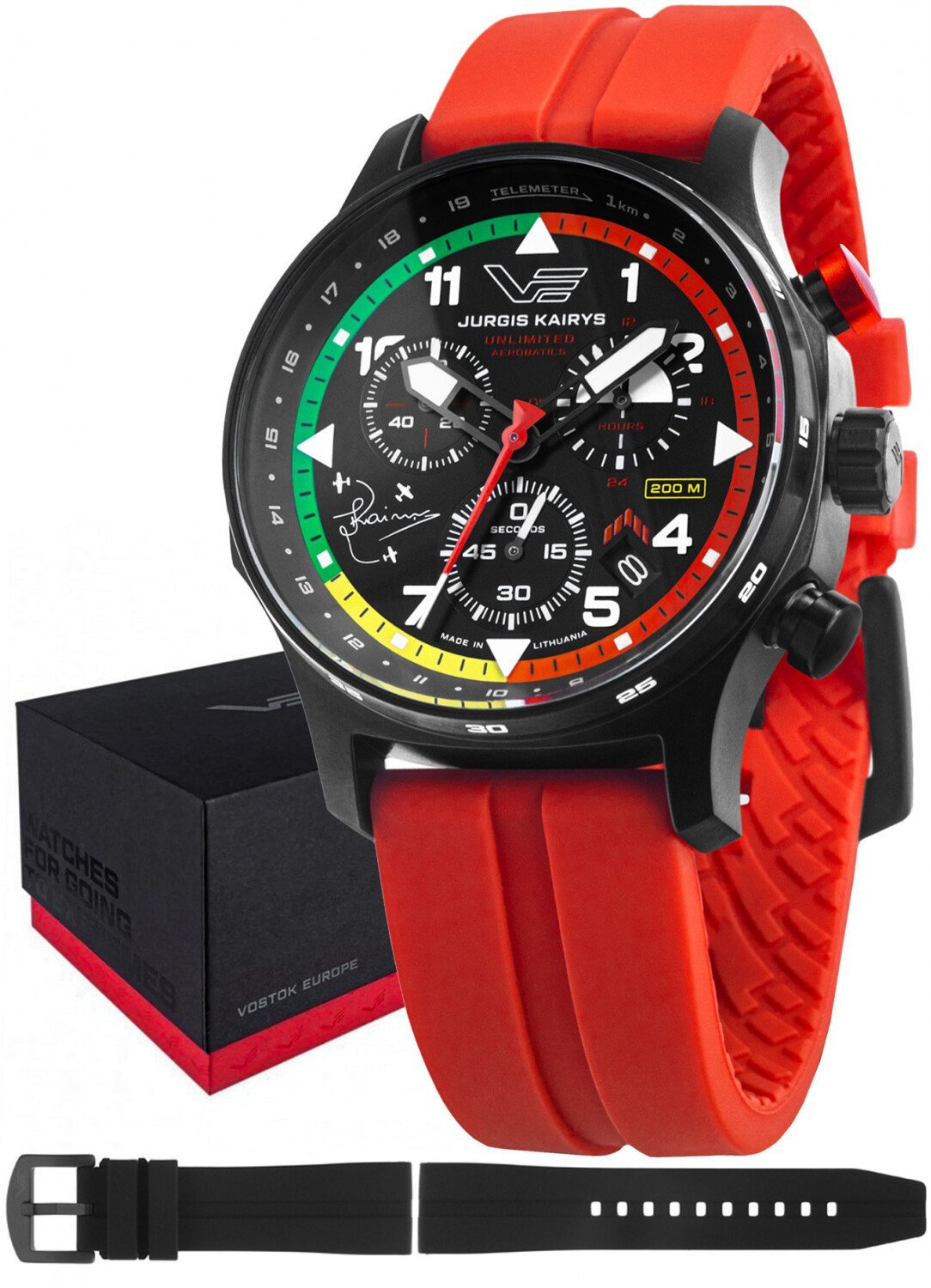 Zegarek męski Vostok Europe VK68-592C775 czerwony