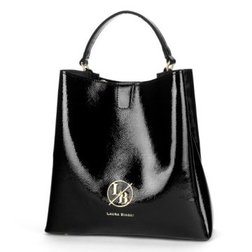 Czarna Polska Torebka Damska Laura Biaggi Shopper Torba Z Paskiem Na Ramię