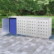 Kosze na śmieci - vidaXL Poczwórna osłona na kosze na śmieci, 240 L, stal nierdzewna vidaXL - miniaturka - grafika 1