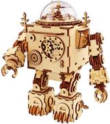 Puzzle - Robotime Technology (Suzhou) CO.,LTD. Drewniany Model Pozytywka Steampunk Robot AM601 - miniaturka - grafika 1