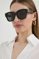 Okulary przeciwsłoneczne - Gucci okulary przeciwsłoneczne damskie kolor czarny - miniaturka - grafika 1
