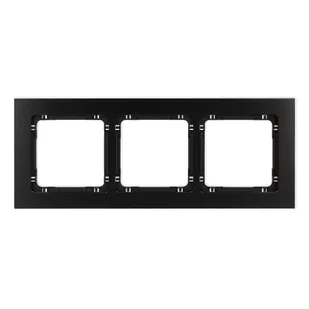 Karlik Ramka potrójna Deco metal - czarny szczotkowany - Klawisze i ramki - miniaturka - grafika 1