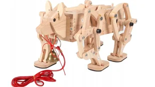 Duży drewniany pies do ciągnięcia – konstrukcyjna zabawka na sznurku - Klocki - miniaturka - grafika 1