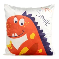 Pościel dla dzieci - Poszewka dekoracyjna KIDS 45x45 Design91 biała pomarańczowa super smok - miniaturka - grafika 1