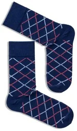 Skarpety męskie bawełniane w delikatną kratę Milena - Skarpetki męskie - miniaturka - grafika 1