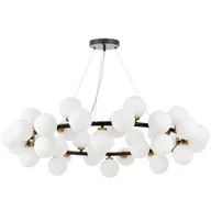 Lampy sufitowe - NOWOCZESNA LAMPA WISZĄCA CZARNO-MOSIĘŻNA MARSIADA W40 - miniaturka - grafika 1