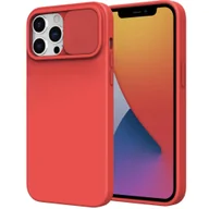 Etui i futerały do telefonów - Etui MOTOROLA MOTO G10 / G30 Silikonowe z Osłoną na Aparat Nexeri Silicone Lens czerwone - miniaturka - grafika 1
