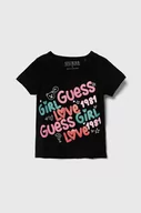 Koszulki dla dziewczynek - Guess t-shirt dziecięcy kolor czarny - miniaturka - grafika 1