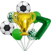 Balony i akcesoria - Zestaw Balonów urodzinowych 8szt Sport Piłka Nożna Puchar Zielona Cyfra - 7 - miniaturka - grafika 1