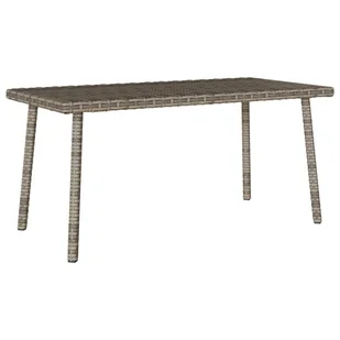 vidaXL Stolik kawowy ogrodowy prostokątny szary 80x40x37 cm polirattan - Stoły ogrodowe - miniaturka - grafika 1