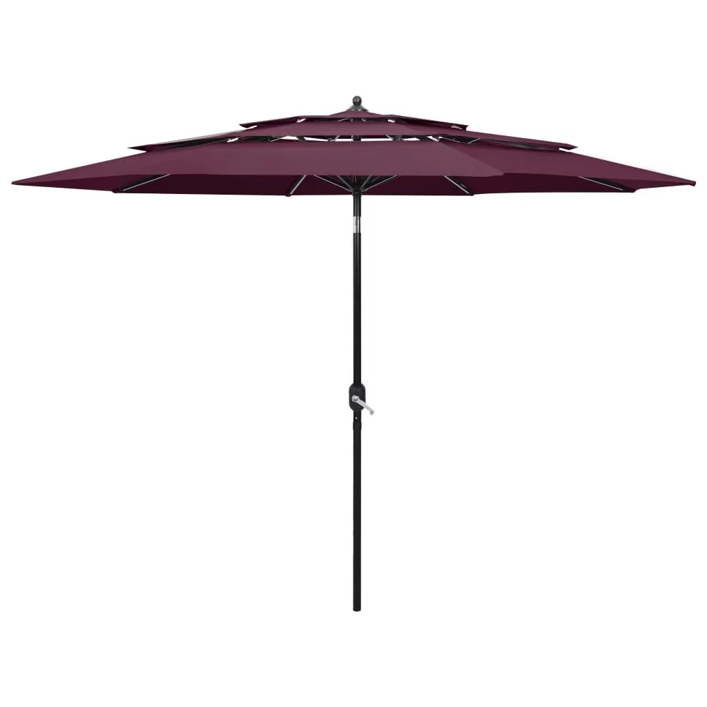 vidaXL Lumarko 3-poziomowy parasol na aluminiowym słupku, bordowy, 3 m! 313872