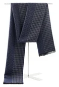 Apaszki i szaliki męskie - Szal Szalik Męski Szaro - Granatowy W Kratkę - miniaturka - grafika 1