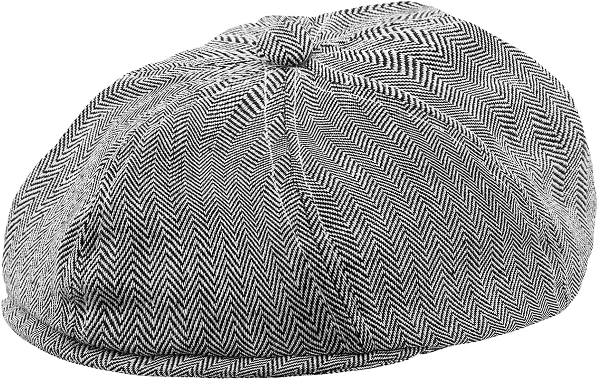 Czapka tweed newsboy chłopięca płaska ciemnoszara rozmiar 2-3 lat