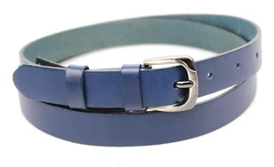 Pasek Damski Skórzany PAS-MAX (PL) Skóra Licowa EXTRA Gładki 25 mm NIEBIESKI k82 - Paski - miniaturka - grafika 3