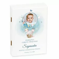 Pamiątka Chrztu Świętego - Sztućce dla dzieci zestaw w drewnianym etui z nadrukiem - miniaturka - grafika 1