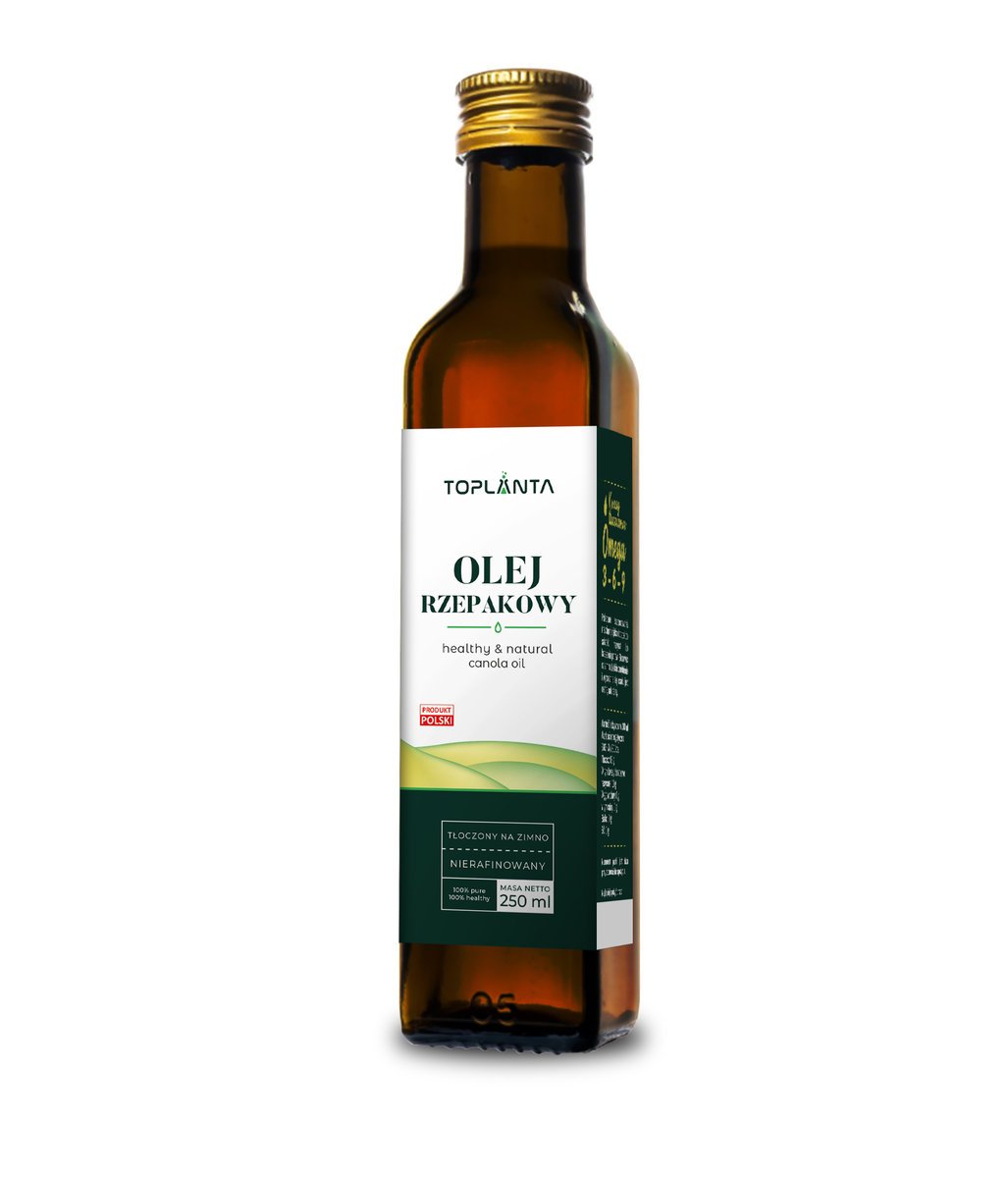 Olej rzepakowy nierafinoway tłoczony na zimno 250 ml