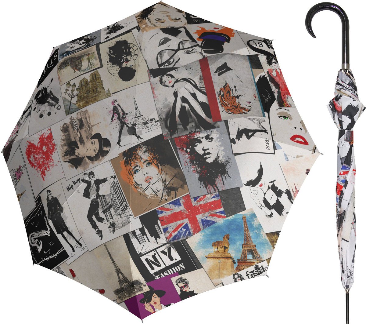 Parasol długi automatyczny Doppler Art Collection PostCards