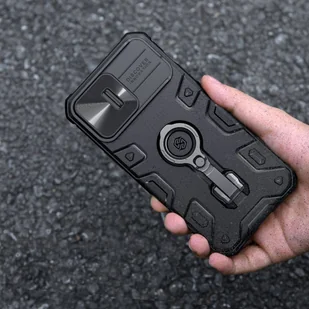 Nillkin CamShield Armor Pro Case etui iPhone 14 Pro pancerny pokrowiec podstawka ring czarny - Etui i futerały do telefonów - miniaturka - grafika 9