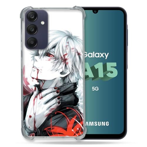 Cokitec Wzmocnione etui do Samsung Galaxy A15 4G / 5G Manga Tokyo Ghoul Kaneki białe