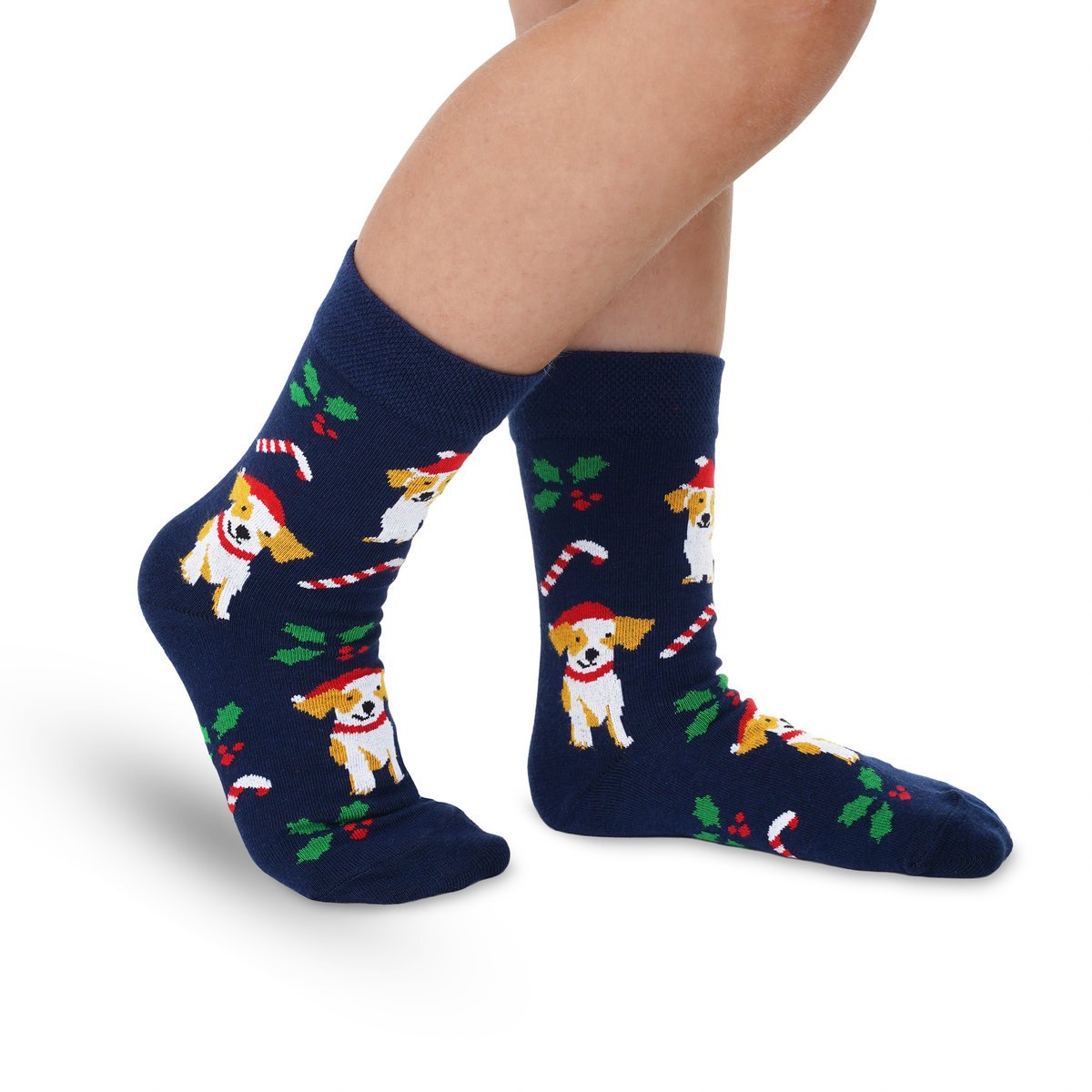 Skarpetki świąteczne w pieski 31-34 świąteczne skarpetki dziecięce w psy