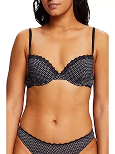 ESPRIT Damski damski biustonosz z mikro nadrukiem Par Classic Padded Bra, 003, 80D - Biustonosze - miniaturka - grafika 1